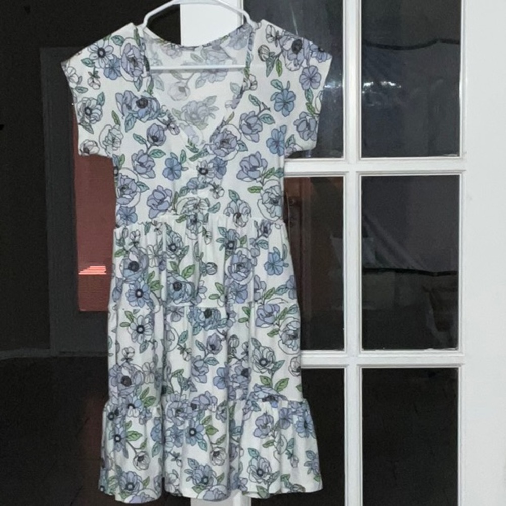 No Boundaries Floral Midi Dress - Blue and Green